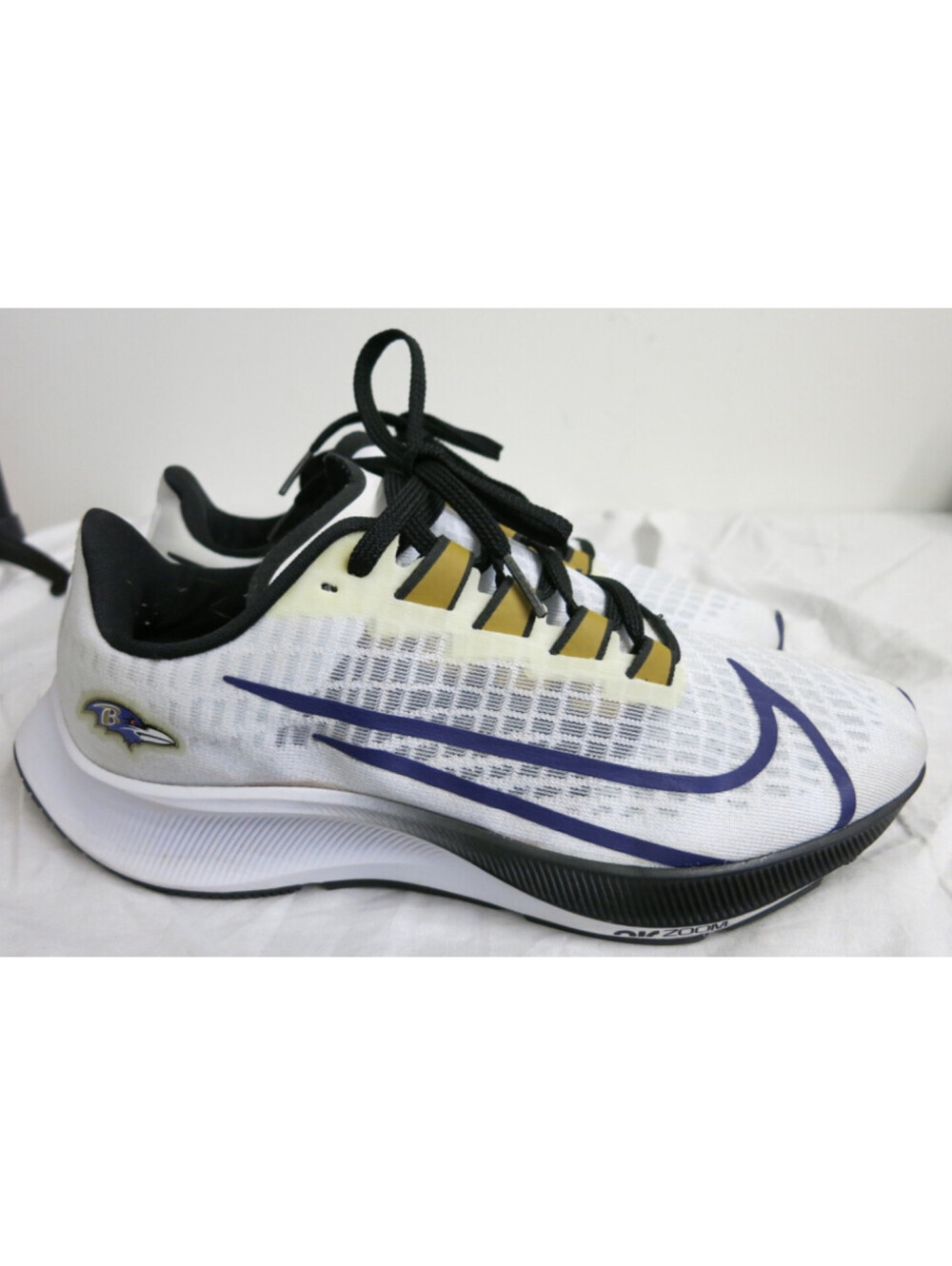 Men’s Size 6.5 Baltimore Ravens Nike Air Zoom Pegasus 37 Running Shoes White